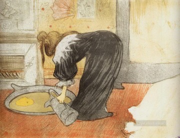 浴槽を持つ女性 1896 年 トゥールーズ ロートレック アンリ・ド Oil Paintings